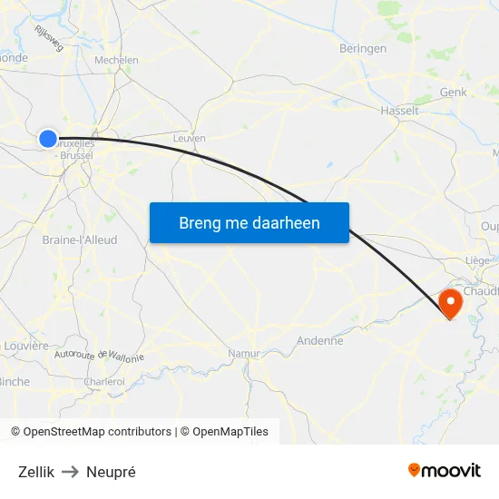 Zellik to Neupré map