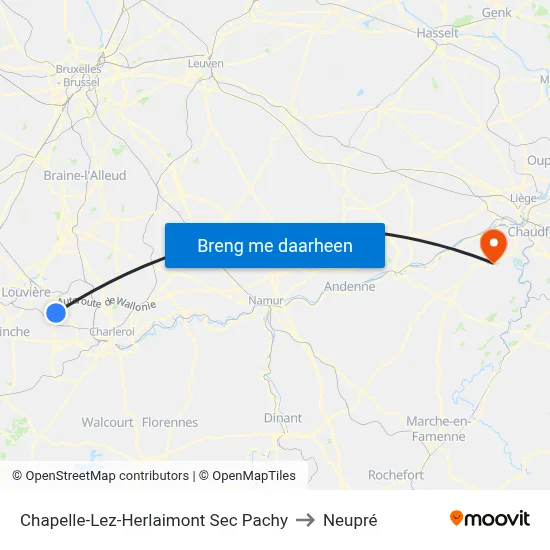 Chapelle-Lez-Herlaimont Sec Pachy to Neupré map