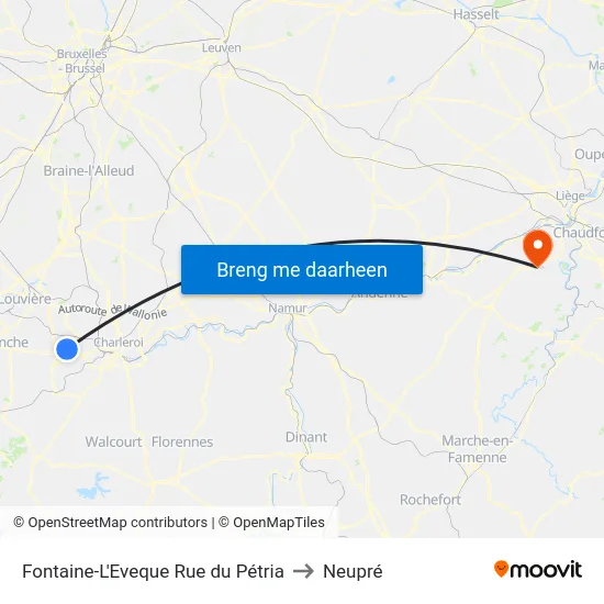 Fontaine-L'Eveque Rue du Pétria to Neupré map