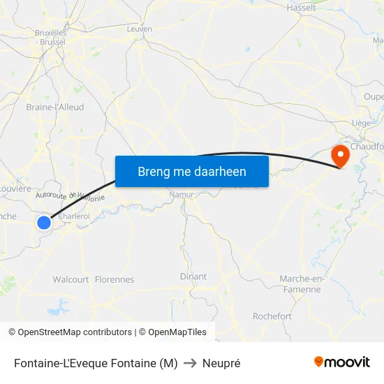 Fontaine-L'Eveque Fontaine (M) to Neupré map