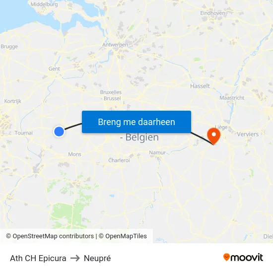 Ath CH Epicura to Neupré map