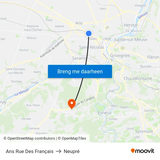 Ans Rue Des Français to Neupré map
