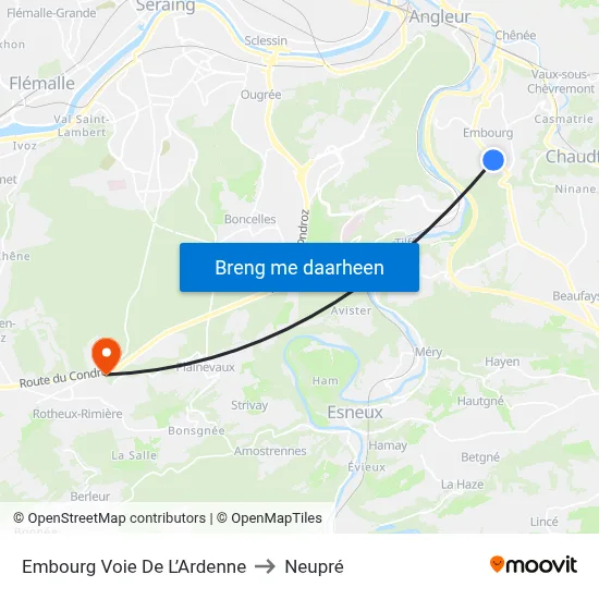 Embourg Voie De L’Ardenne to Neupré map