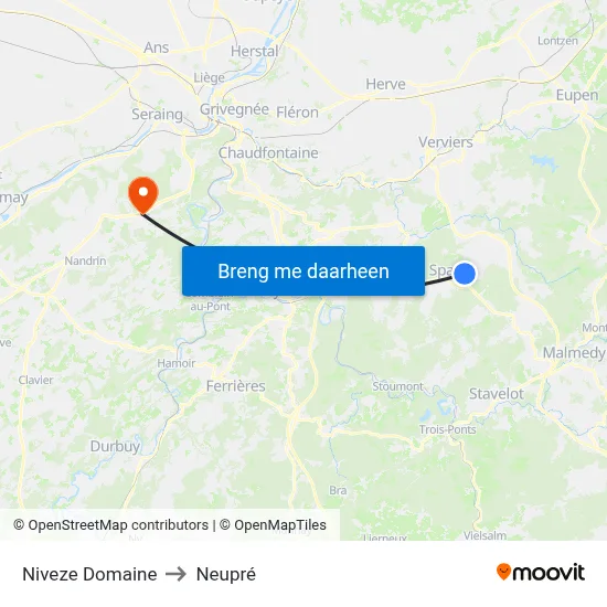 Niveze Domaine to Neupré map