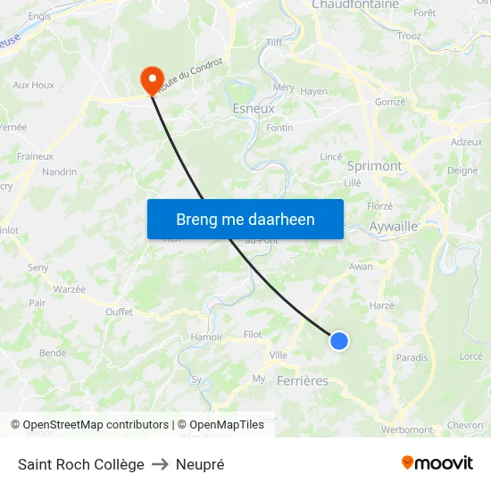 Saint Roch Collège to Neupré map