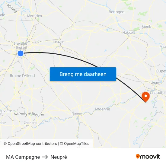 MA Campagne to Neupré map
