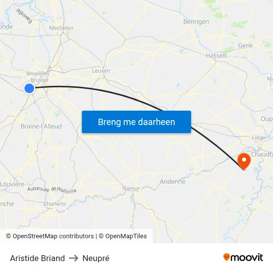 Aristide Briand to Neupré map