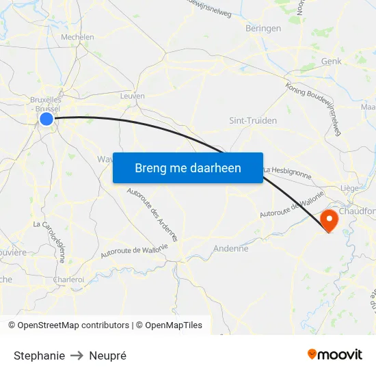 Stephanie to Neupré map