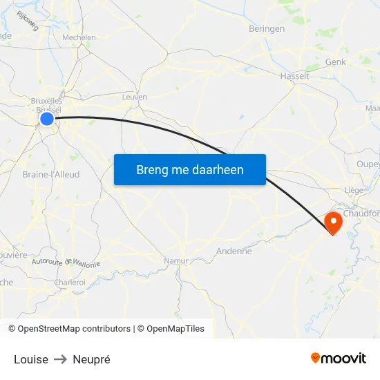 Louise to Neupré map