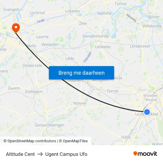 Altitude Cent to Ugent Campus Ufo map