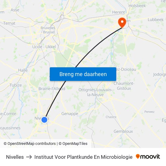 Nivelles to Instituut Voor Plantkunde En Microbiologie map