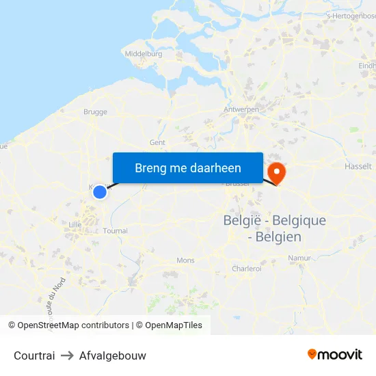 Courtrai to Afvalgebouw map