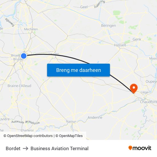 Bordet to Business Aviation Terminal map