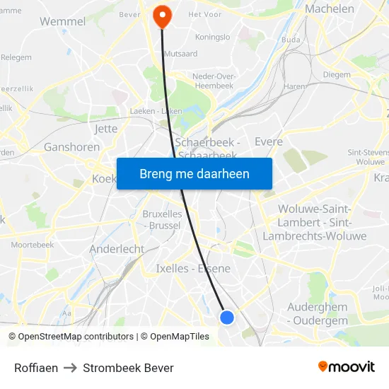 Roffiaen to Strombeek Bever map