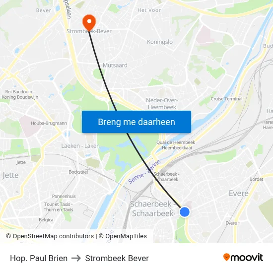 Hop. Paul Brien to Strombeek Bever map