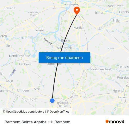 Berchem-Sainte-Agathe to Berchem map