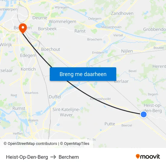 Heist-Op-Den-Berg to Berchem map