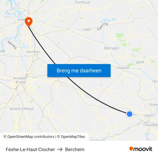 Fexhe-Le-Haut-Clocher to Berchem map