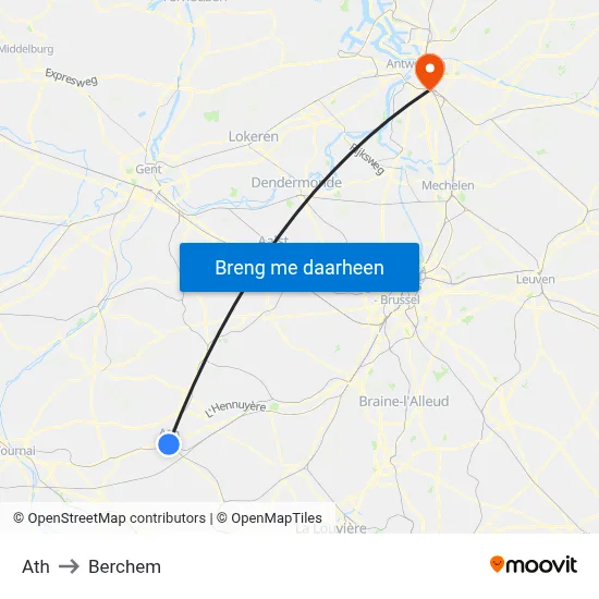 Ath to Berchem map