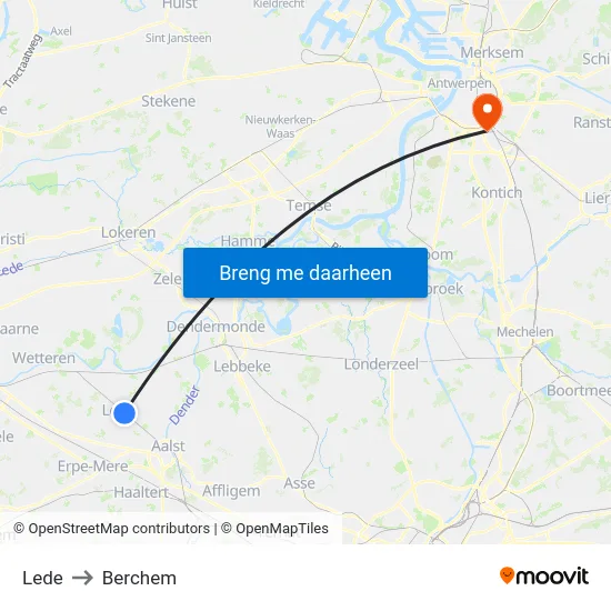 Lede to Berchem map