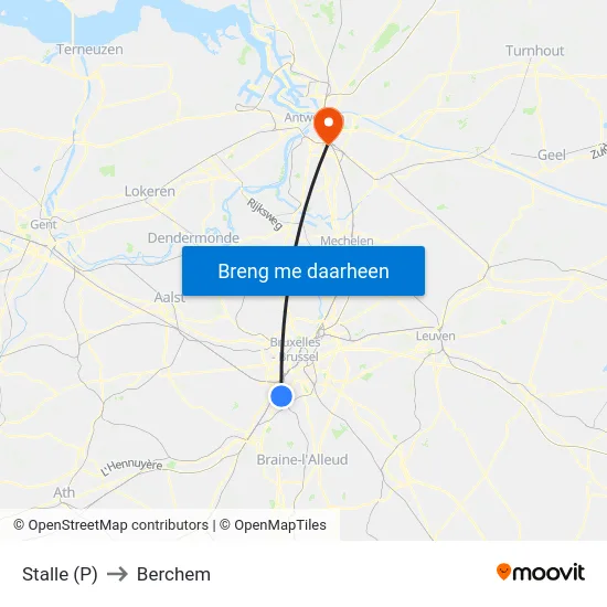 Stalle (P) to Berchem map