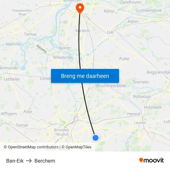 Ban-Eik to Berchem map