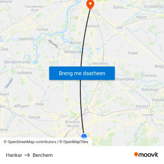 Hankar to Berchem map