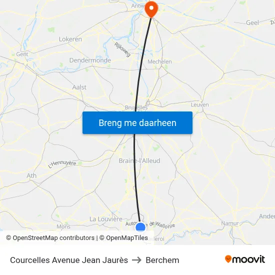 Courcelles Avenue Jean Jaurès to Berchem map