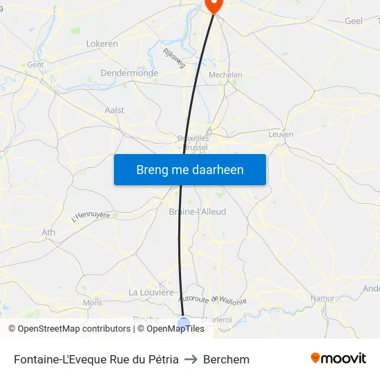 Fontaine-L'Eveque Rue du Pétria to Berchem map