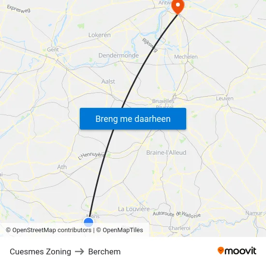 Cuesmes Zoning to Berchem map