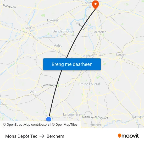 Mons Dépôt Tec to Berchem map