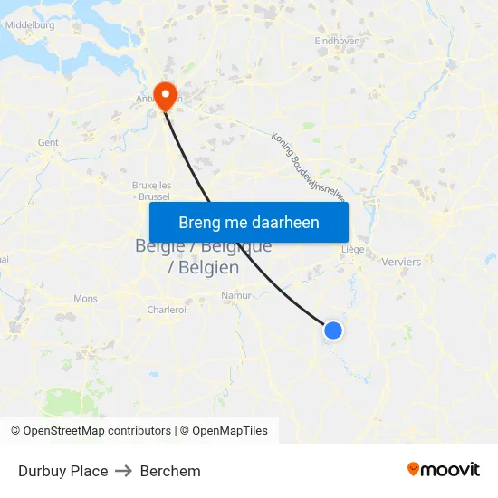 Durbuy Place to Berchem map