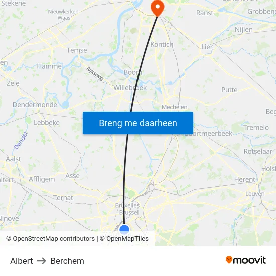 Albert to Berchem map
