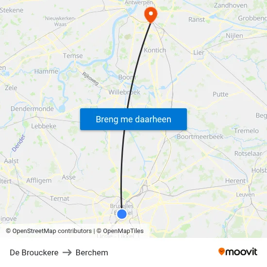 De Brouckere to Berchem map