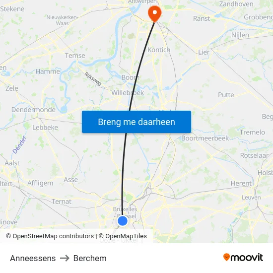 Anneessens to Berchem map