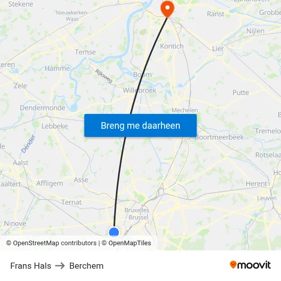 Frans Hals to Berchem map