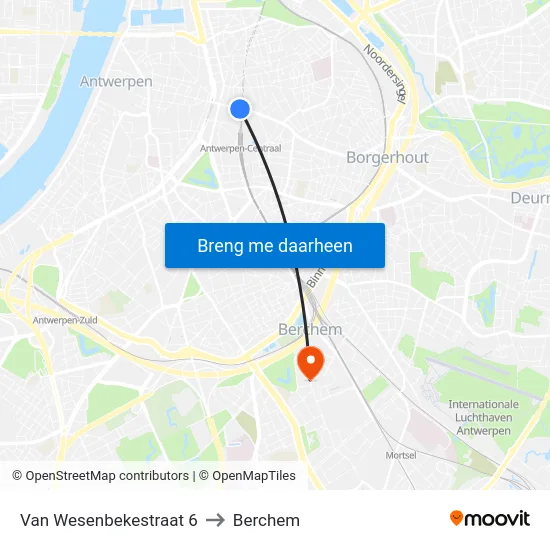 Van Wesenbekestraat 6 to Berchem map