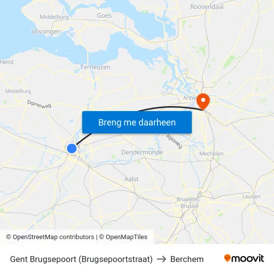 Gent Brugsepoort (Brugsepoortstraat) to Berchem map