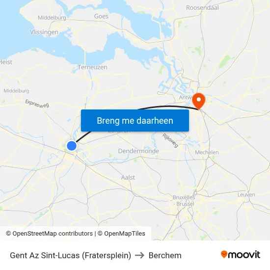 Gent Az Sint-Lucas (Fratersplein) to Berchem map