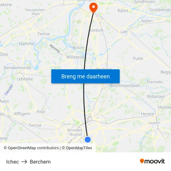 Ichec to Berchem map