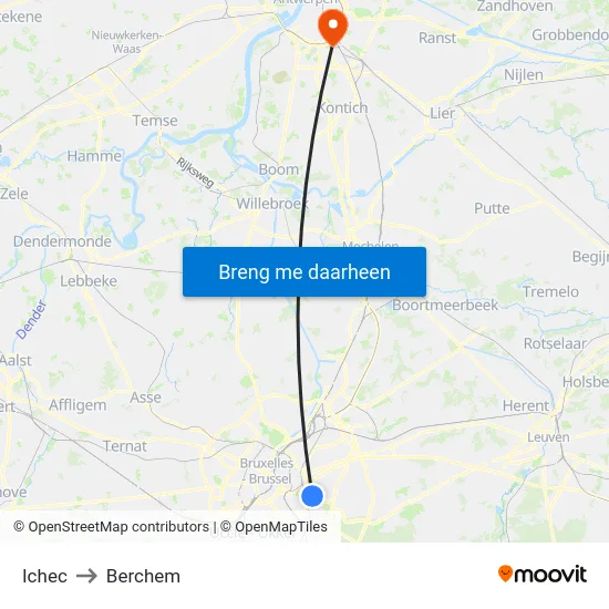 Ichec to Berchem map