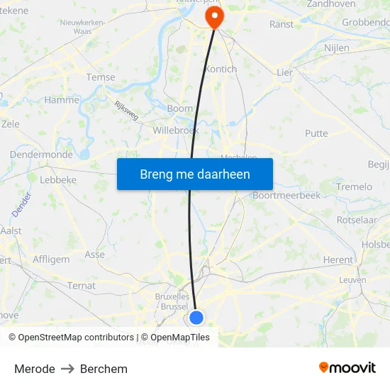 Merode to Berchem map