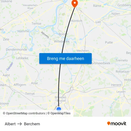 Albert to Berchem map