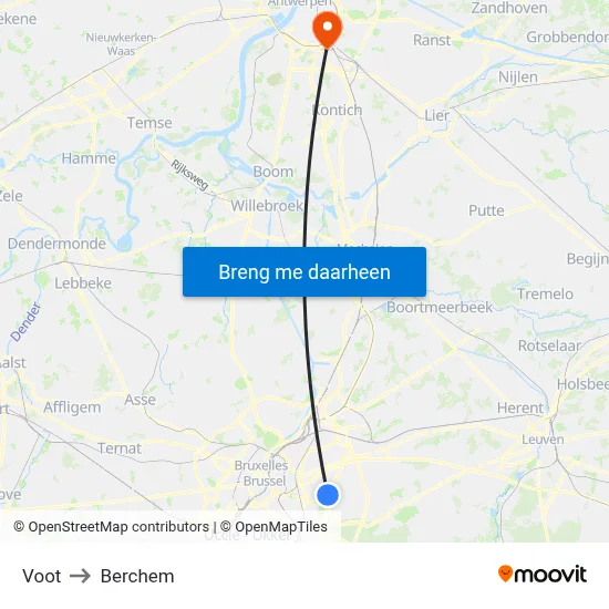 Voot to Berchem map