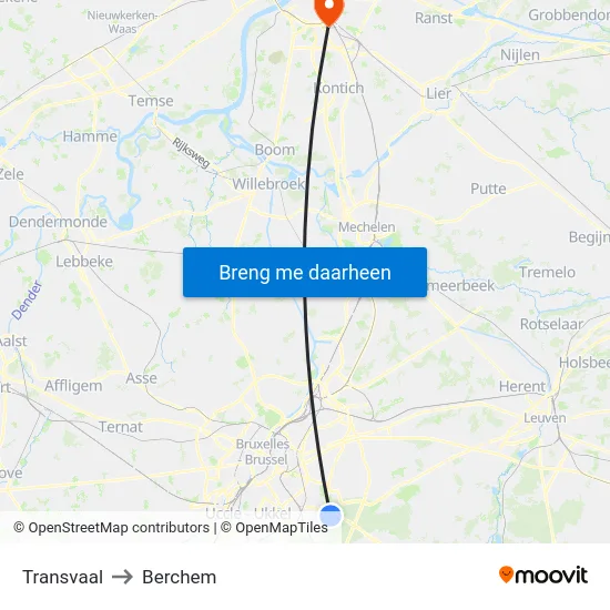 Transvaal to Berchem map