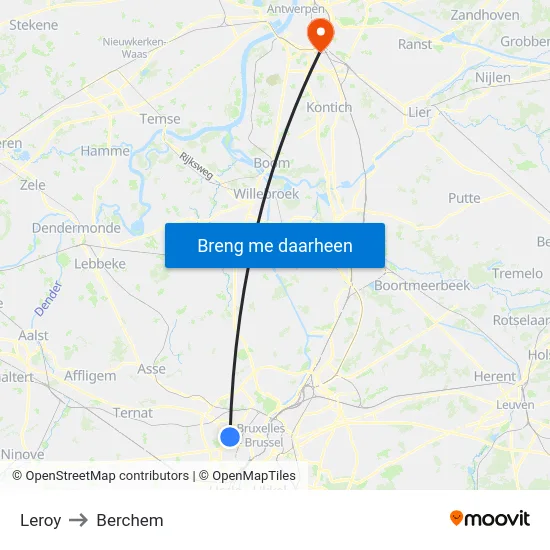 Leroy to Berchem map