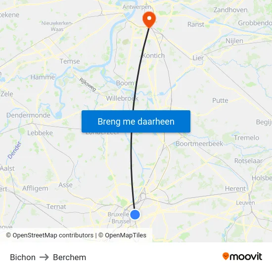 Bichon to Berchem map