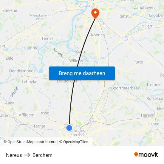 Nereus to Berchem map