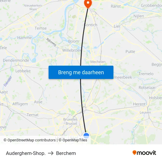 Auderghem-Shop. to Berchem map