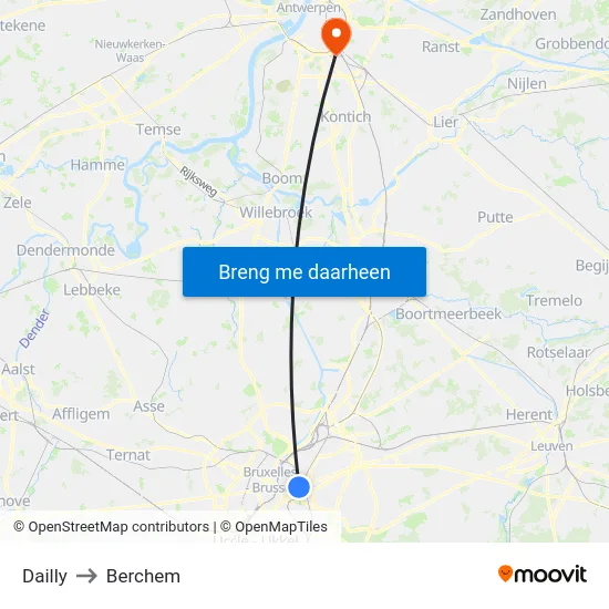 Dailly to Berchem map